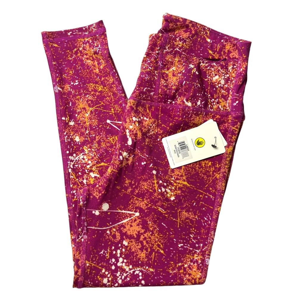 Body Glove‎ Women's Leggings High Waist Athletic Purple Distressed Texture Large